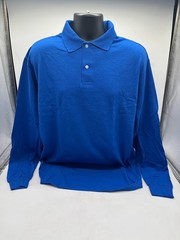 Jerzees Mens Spotshield Long Sleeve Jersey Polo Shirt 437ML Royal Size XL