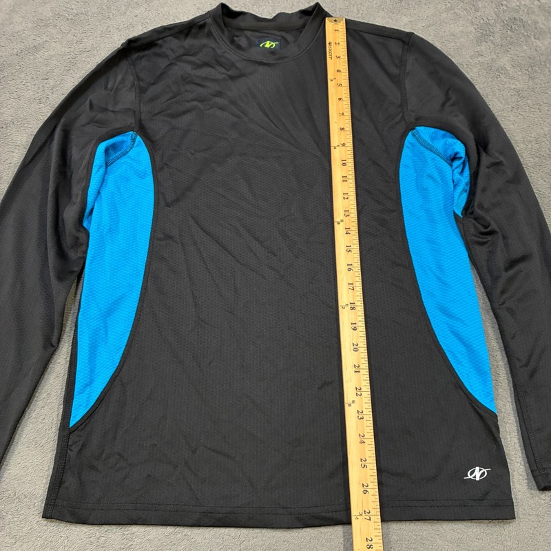NordicTrack Black Blue Pull Over Long Sleeved Athletic Shirt Men's Size Medium gallery