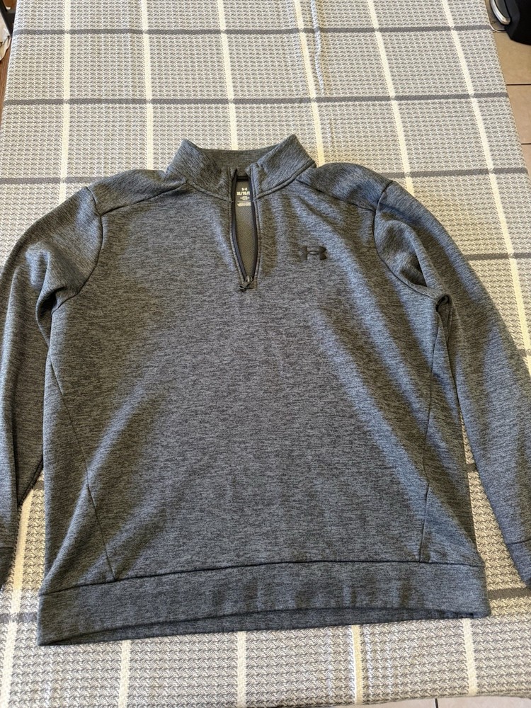 Under Armour Men's 1/4 Zip Fleece Pullover Mock Neck Loose XL Gray