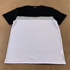 Shein Men’s Size Medium Black White Colorblock Short Sleeve Athletic T-Shirt New