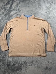 Coolibar Pullover Shirt Mens Medium Beige 1/4 Zip UPF 50+ Sun UV Protection