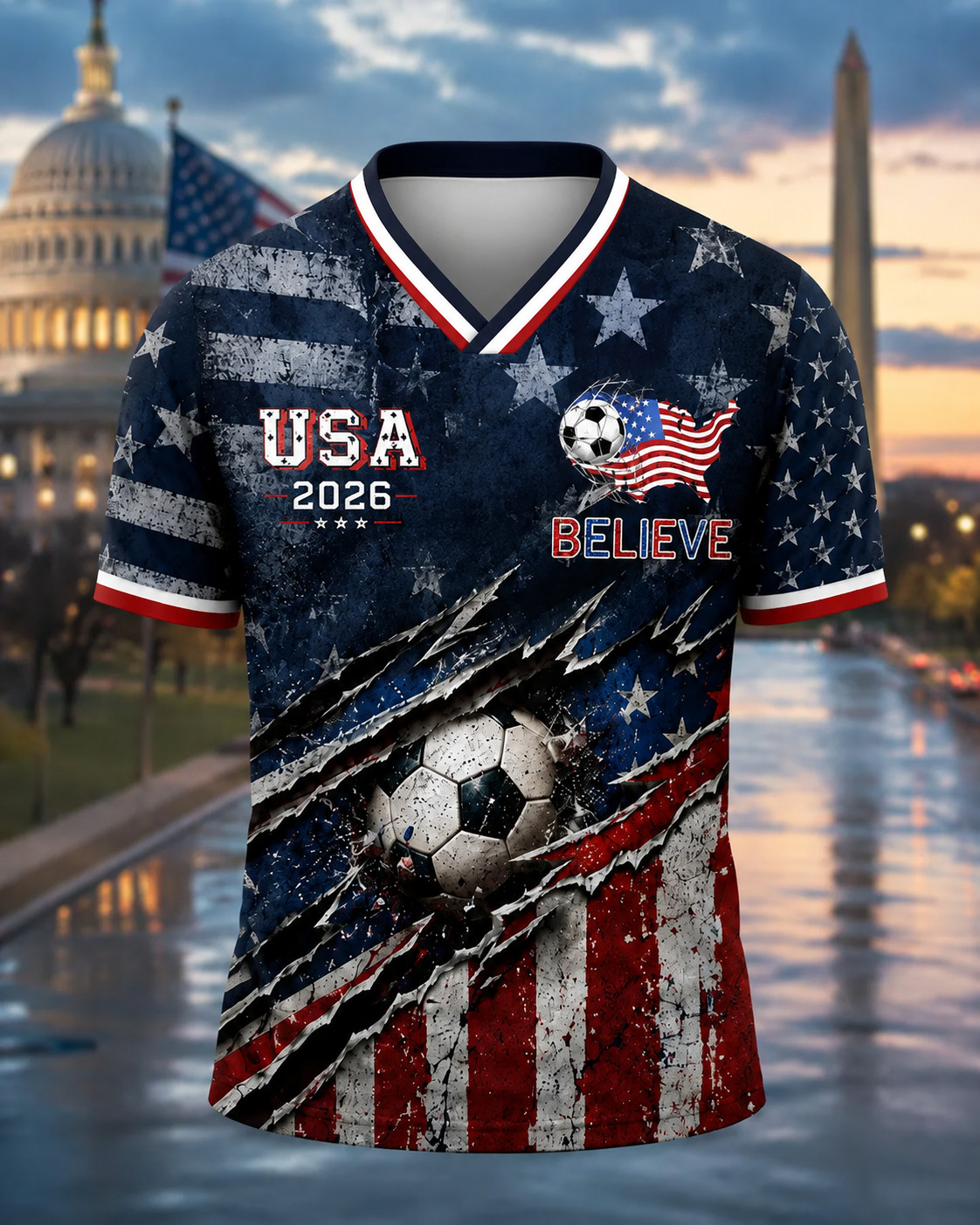 Patriotic USA 2026 Soccer Jersey Custom Name Number 10 Football Fan Shirt Gift gallery
