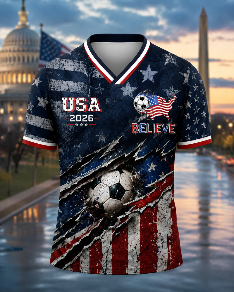 Patriotic USA 2026 Soccer Jersey Custom Name Number 10 Football Fan Shirt Gift