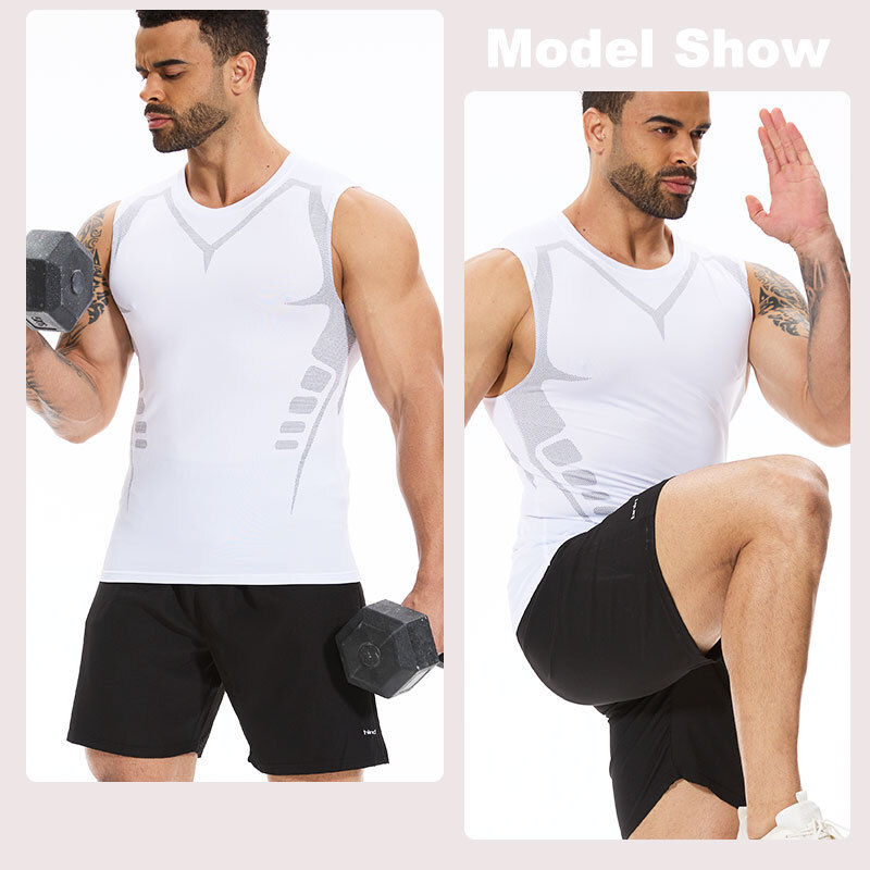 1/2 PCS Mens Compression Vest Sport Tight Tank Base Layer Sleeveless Top Singlet gallery