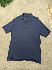 BOSS Hugo Rayon Polo Shirt Mens XL Extra Large Tall Long Blue Pullover Stretch