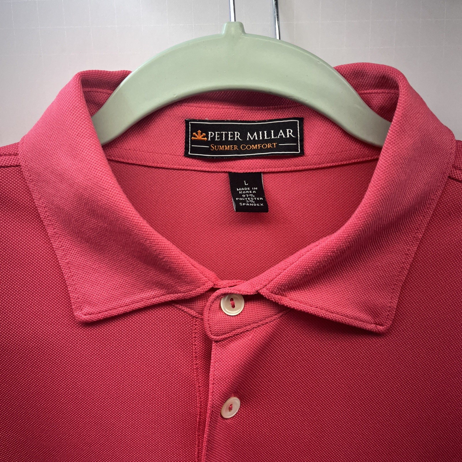 Peter Millar Summer Comfort Golf Polo Shirt - Pink - Large, Respect The Game gallery