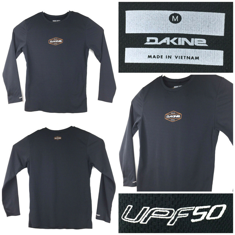 Dakine Mens Medium Black UPF 50 Active Long Sleeve Base Layer Shirt M 40 Chest gallery