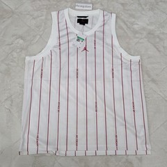 Air Jordan Basketball Jersey Pinstripe White Red DM1380 100 Men’s Sz XL NWT