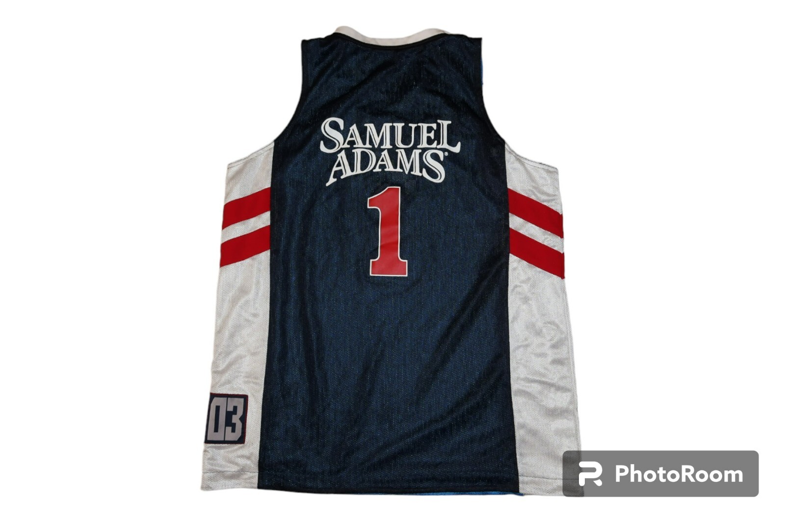 Samuel Adams Beer Company Blue Reversible Athletic Basketball Jersey Mens Size L gallery