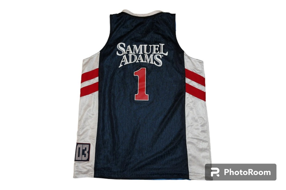 Samuel Adams Beer Company Blue Reversible Athletic Basketball Jersey Mens Size L