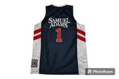 Samuel Adams Beer Company Blue Reversible Athletic Basketball Jersey Mens Size L
