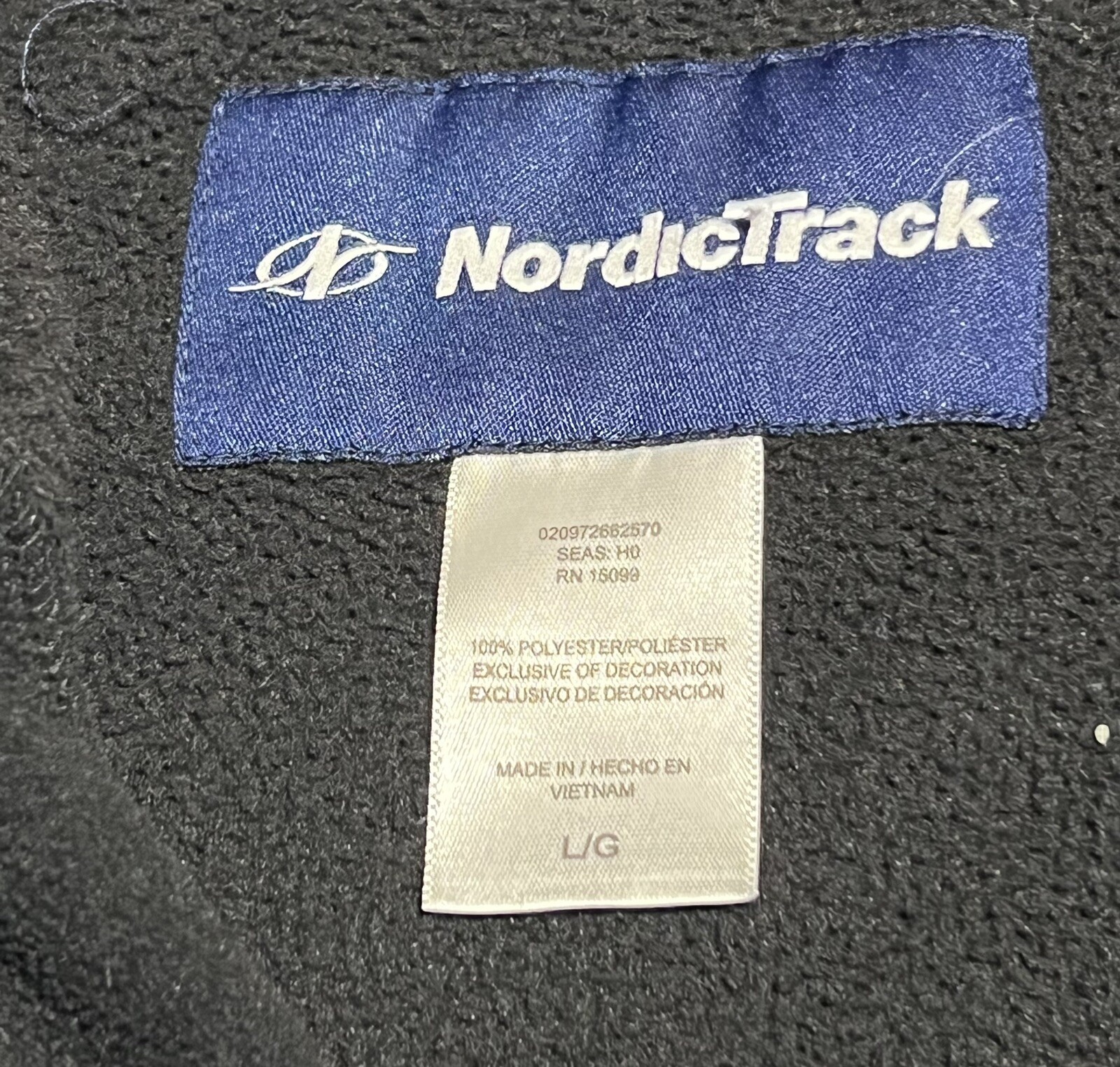 NORDIC TRACK BLACK GRAY 1/4 ZIP FLEECE PULLOVER SHIRT SZ L gallery