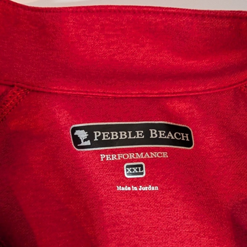 Pebble Beach Golf Performance Quarter Zip Pullover, XXL, Red, Long Sleeve Shirt gallery