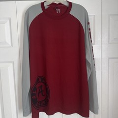 Alabama Crimson Tide Shirt Mens XL Red and Gray Omni Shade Long Sleeve Columbia