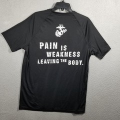 US Marines Shirt Mens Medium Black Performance Tee Made USA Motivational
