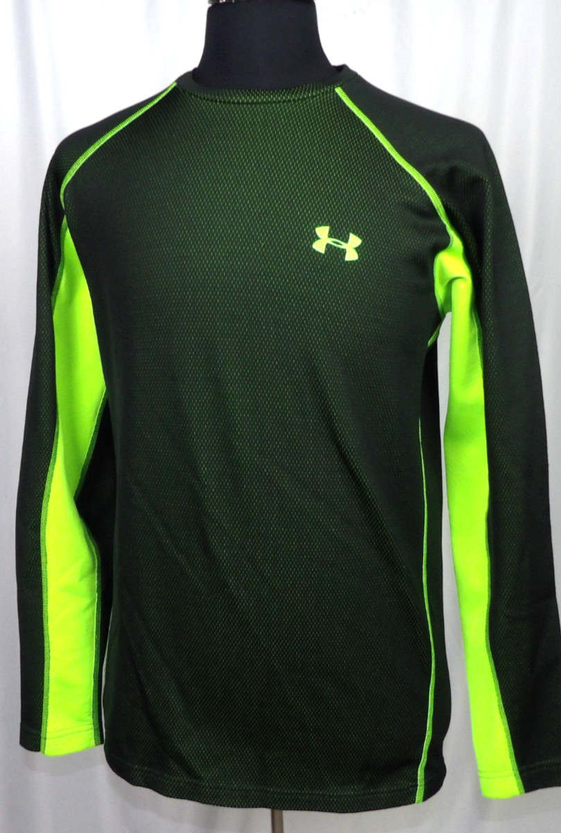 Under Armour Cold Gear Long Sleeved Green Fitted Athletic Shirt Men's Large gallery