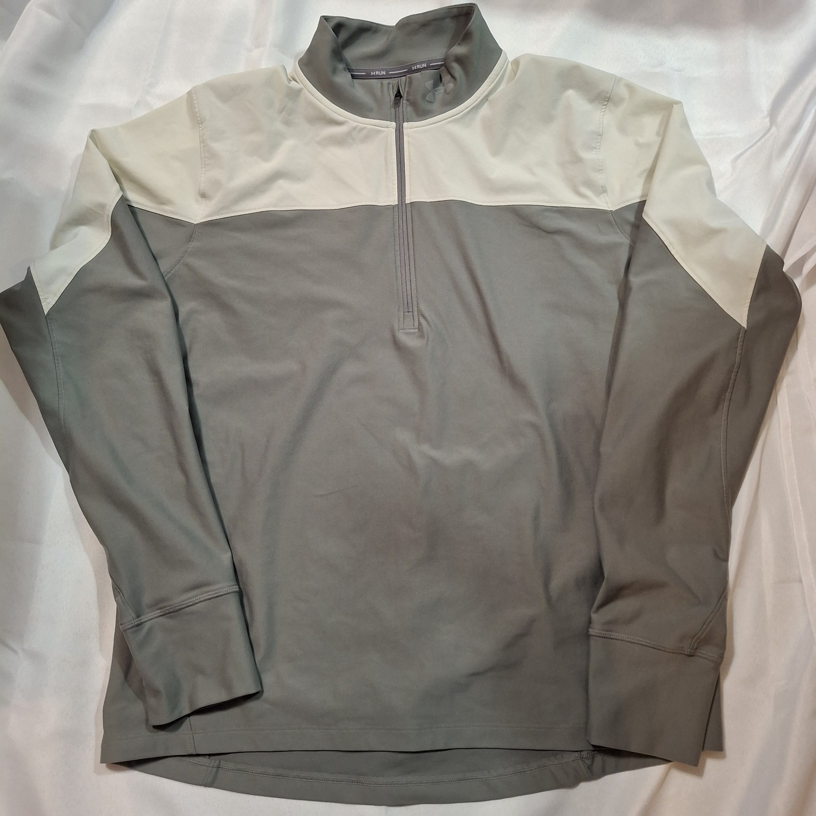 Under Armour Run 1/4 Zip Pullover Fitted Gray Running Jogging Stretch Mens XL gallery