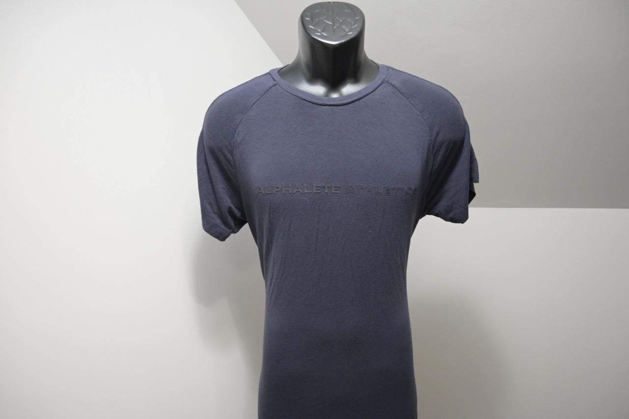 Alphalete Gym Shirt Performance Tee Black/Dark Gray Short Sleeve Mens Sz Medium gallery