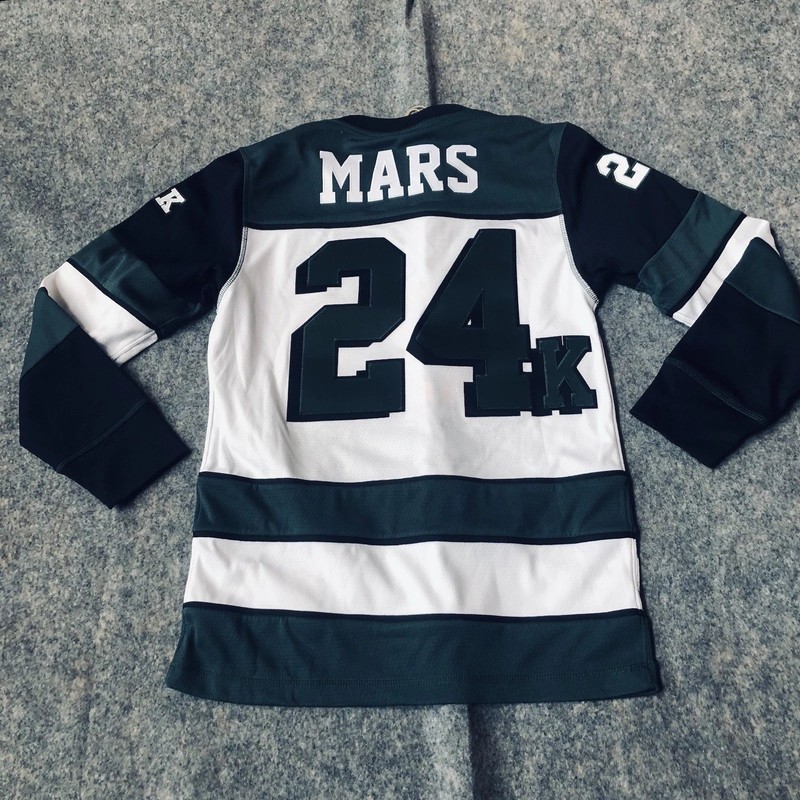 Mitchell & Ness Cross Colours Bruno Mars Hockey Jersey Mens Small Green 24K CXC gallery