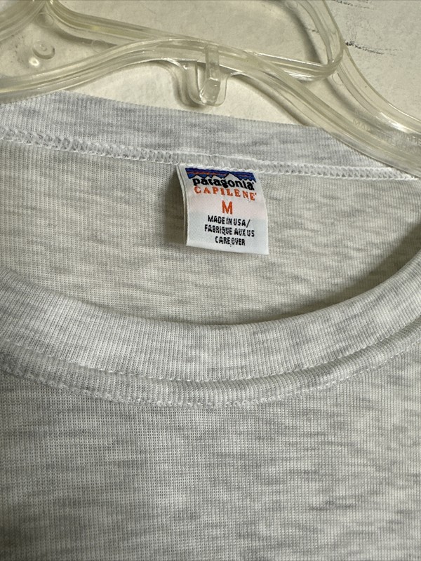 Patagonia Capilene Base Layer Long Sleeve White MADE IN USA Size Medium Vintage gallery