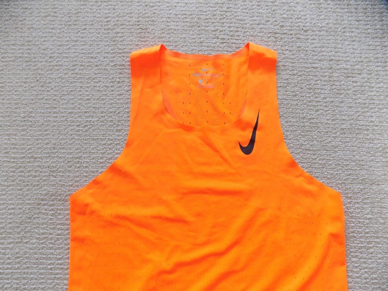 MENS M MEDIUM NIKE AEROSWIFT SINGLET TANK TOP ORANGE BLACK CJ7835 803 racing gallery