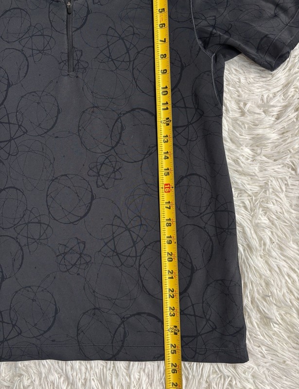 Futura Laboratories x Uniqlo Atomic Print DRY-EX 1/4 Zip Polo Shirt Gray Mens M gallery