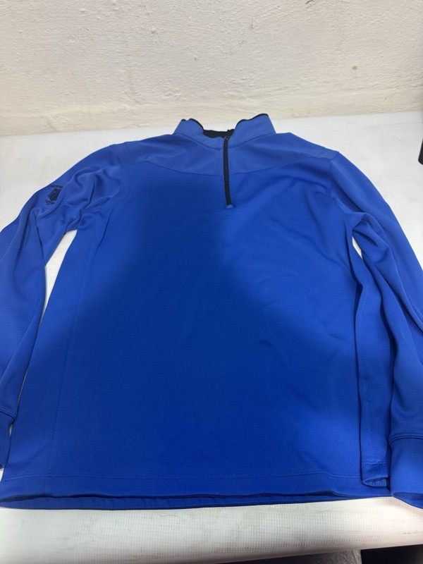 Nike Golf Pullover Mens Medium Blue Dri-FIT Quarter Zip Mock Neck 0149 gallery