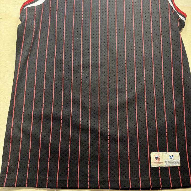 NWT Bascom Projects Ninety Three Jersey Size Medium Black With Red Stripes gallery