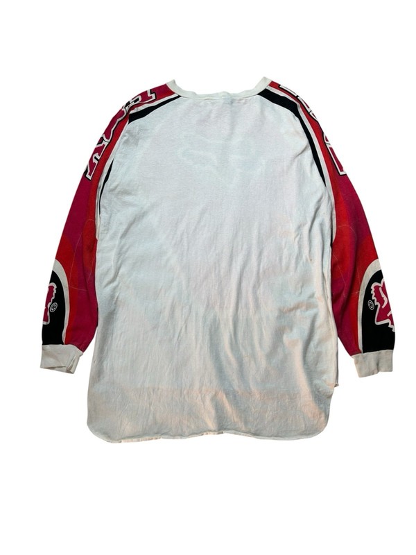 Vintage Fox Racing HC Motocross Jersey Red Black Long Sleeve Cotton Size Large gallery