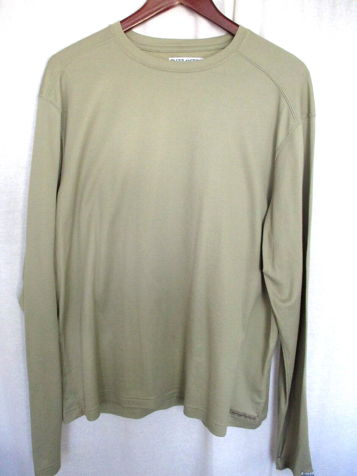ExOfficio Long Sleeve T-Shirt Large Khaki Tan Buzz Off Cotton & Polyester gallery