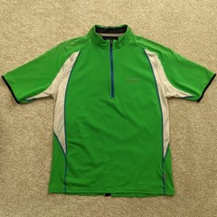 Gore Running Wear Mens Medium Green Quarter Zip Short Sleeve Cycling Running Top