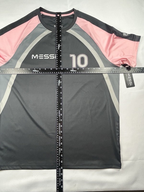 Messi Collection Soccer Jersey Men’s Large Black Pink #10 GOAT Logo Athletic NWT gallery
