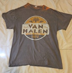 Van Halen World Tour Graphic Tee Large Custom Acid Wash Distressed Grunge Rock