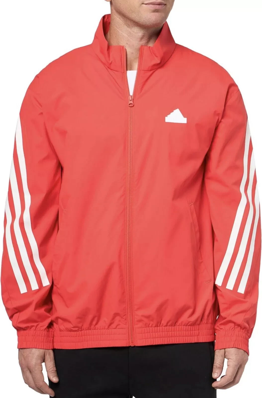 Adidas Men's Future Icon 3-Stripes Woven Track Top, Bright Red, Size -M gallery