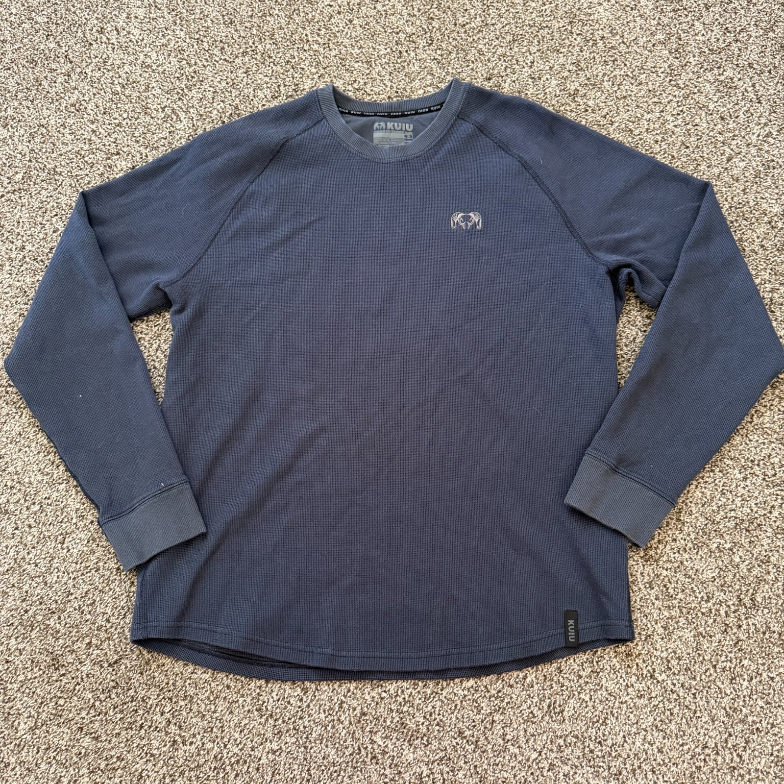 KUIU Waffle Knit Thermal Long Sleeve Shirt Men's XL Navy Blue Hunting Base Layer gallery