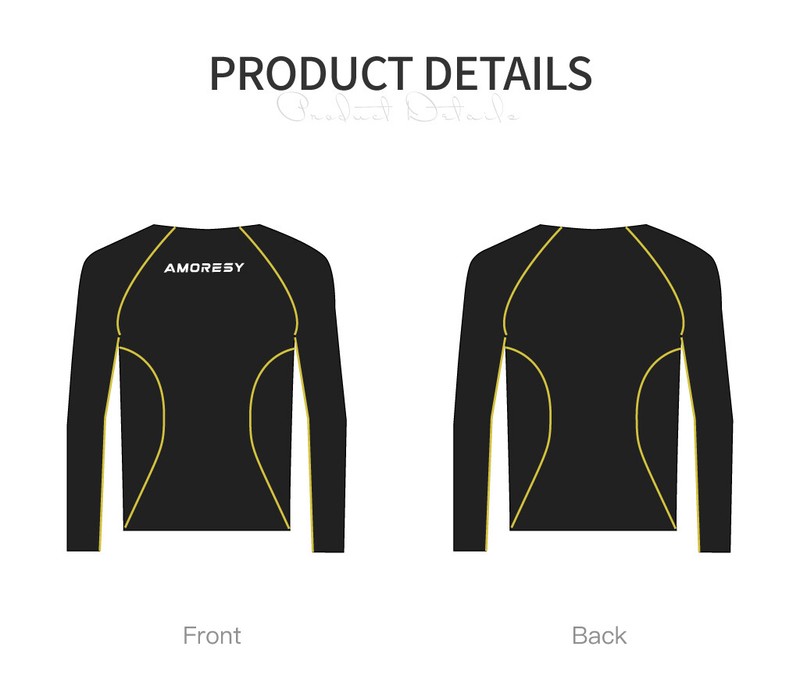 AMORESY Men Glossy Activewear Tops Long Sleeve Running Sports Round Neck T-Shirt gallery