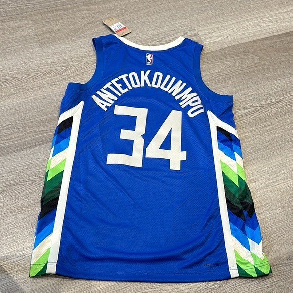 Giannis Antetokounmpo Nike Jersey NBA Milwaukee Bucks Blue Size 48 L NWT New gallery