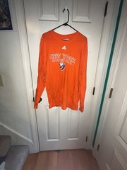 Adidas New York Islanders Hockey Club Long Sleeve T-Shirt Orange XL