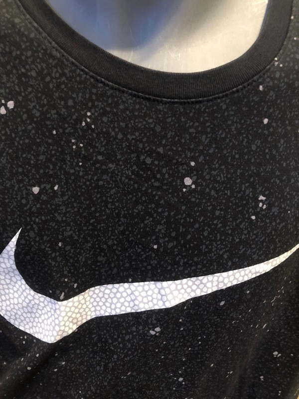Nike SS Men's Short Sleeve Shirt Dri-Fit Active-Wear Black Digital Glitch XL 388 gallery
