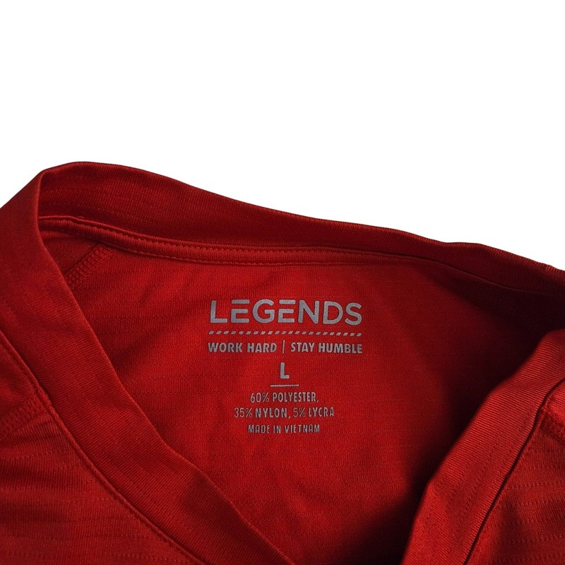 Legends Enzo (Men's Large) Red Athletic T-Shirt Short Sleeve Curved Hem Tee Gym gallery