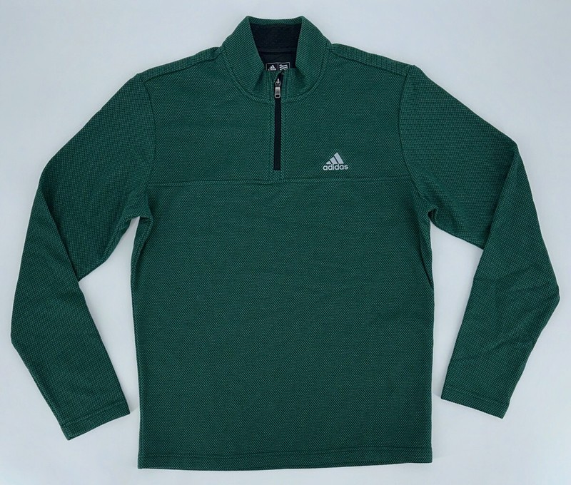 adidas Sweatshirt Mens Small Tech Fleece 1/4 Zip Golf Training Forest Green Y2K gallery