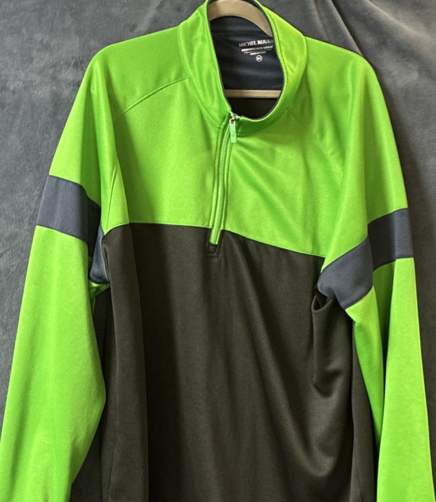 Michel Rouen Performance Sweat Colorblock Men's Pullover 1/4 Zip Mock Neck 3XL