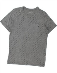 NIKE Mens Athletic Cut T-Shirt Top Medium Grey Spotted Polyester UD02