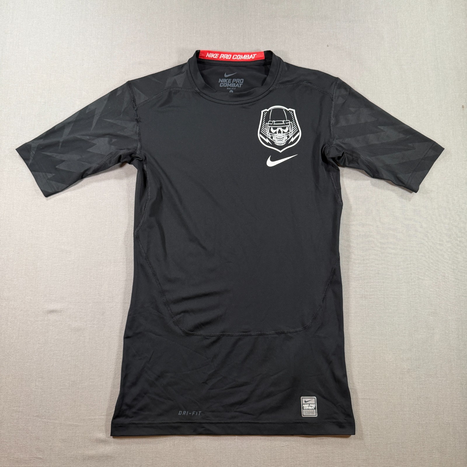 Nike Pro Combat Compression Shirt Mens Large Black Short Sleeve Football Dri Fit gallery