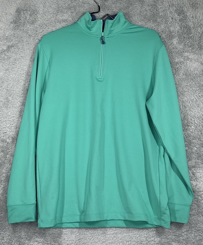 Vineyard Vines Pullover Mens SmallGreen Performance Quarter Zip Long Sleeve