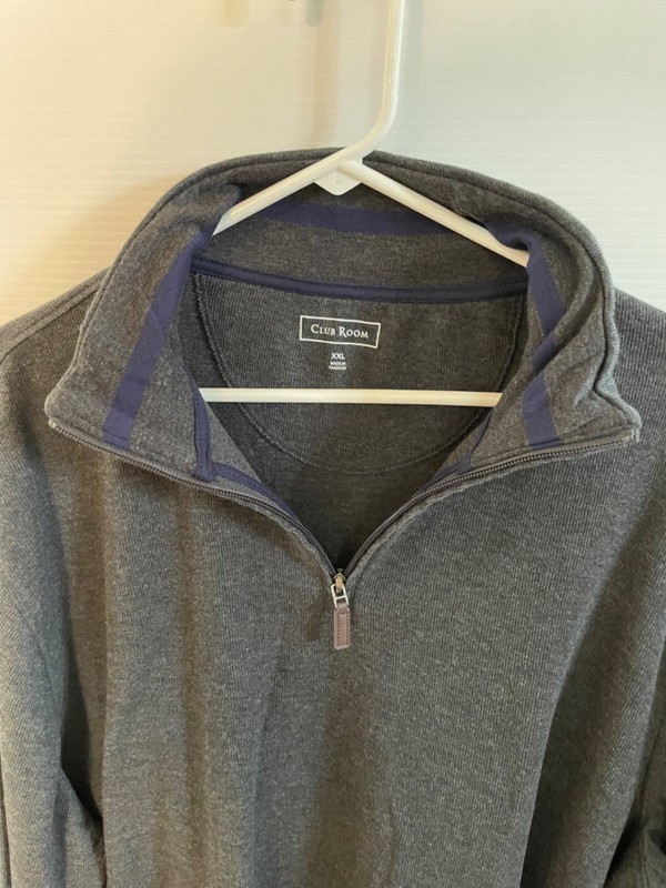 Mens Club Room 2XL Dark Gray Quarter Zip Long Sleeve Shirt gallery