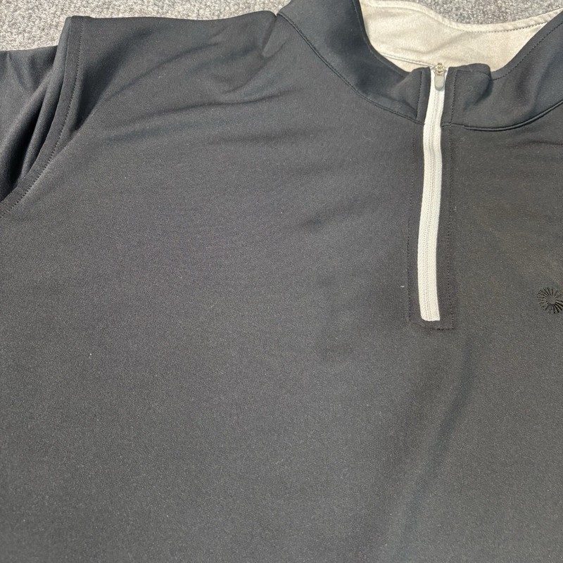 Peter Millar Perth Performance 1/4 Zip Mens Large Pullover Black Golf Stretch gallery