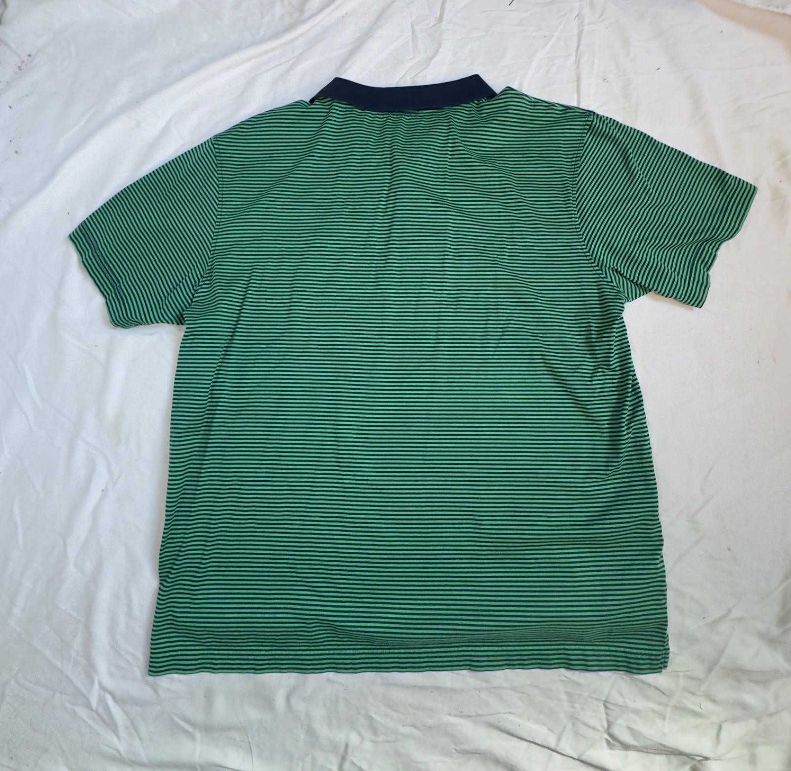 Torrey Pines Logo Green w Blue stripe Golf Lightweight Polo Shirt Mens L gallery