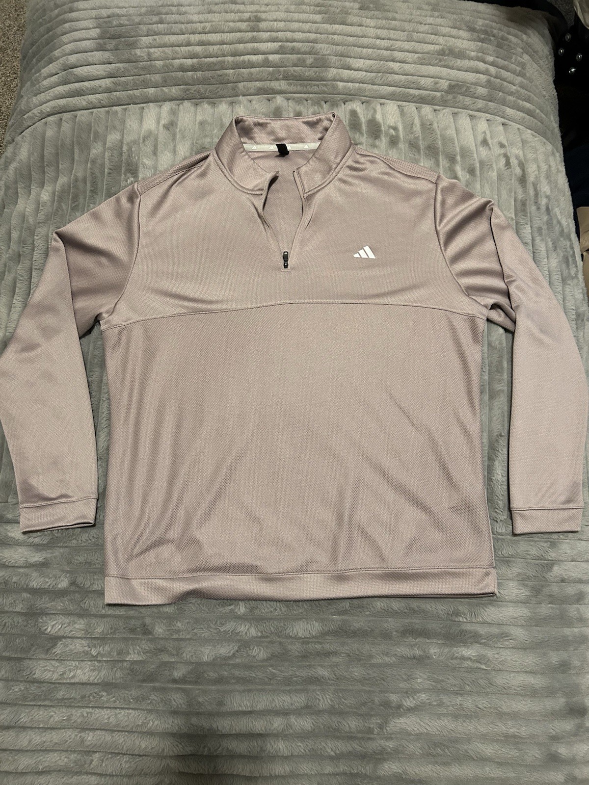 adidas Men's XL Mauve 1/4 Zip Pullover Long Sleeve Activewear Top Mock Neck gallery