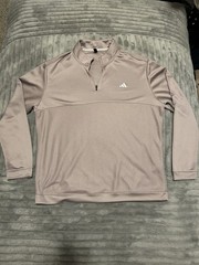 adidas Men’s XL Mauve 1/4 Zip Pullover Long Sleeve Activewear Top Mock Neck